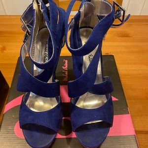 Michael Antonio Blue Suede Platforms